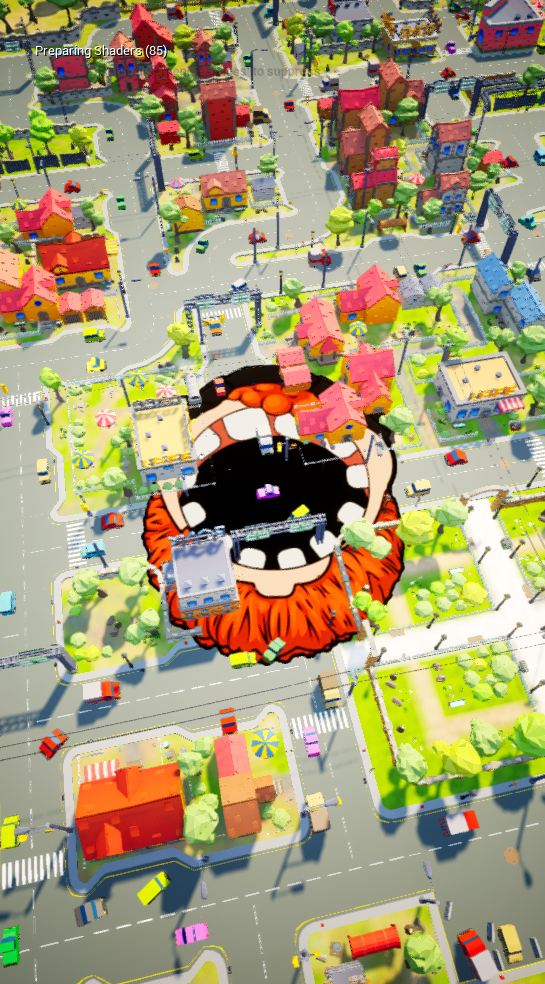 Screenshot of the mobile prototype render with fake UI used to explore core mechanics before the PC pivot. Screenshot of the mobile prototype render with fake UI used to explore core mechanics before the PC pivot.