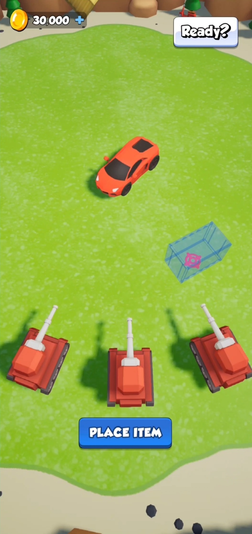 Early prototype screenshot showing the prize at the center and incoming hazards. Early prototype screenshot showing the prize at the center and incoming hazards.